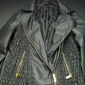 Womens black leather jacket